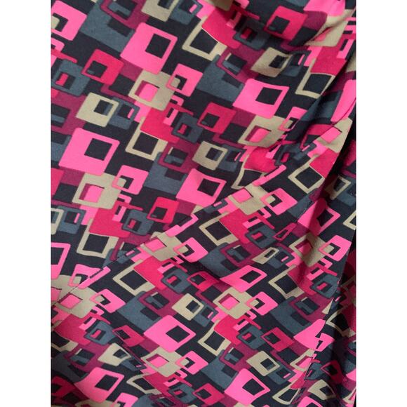 Jonathan Martin Geometric Print Pink Multicolor Midi Wormers Dress Size 12 - Picture 4 of 10